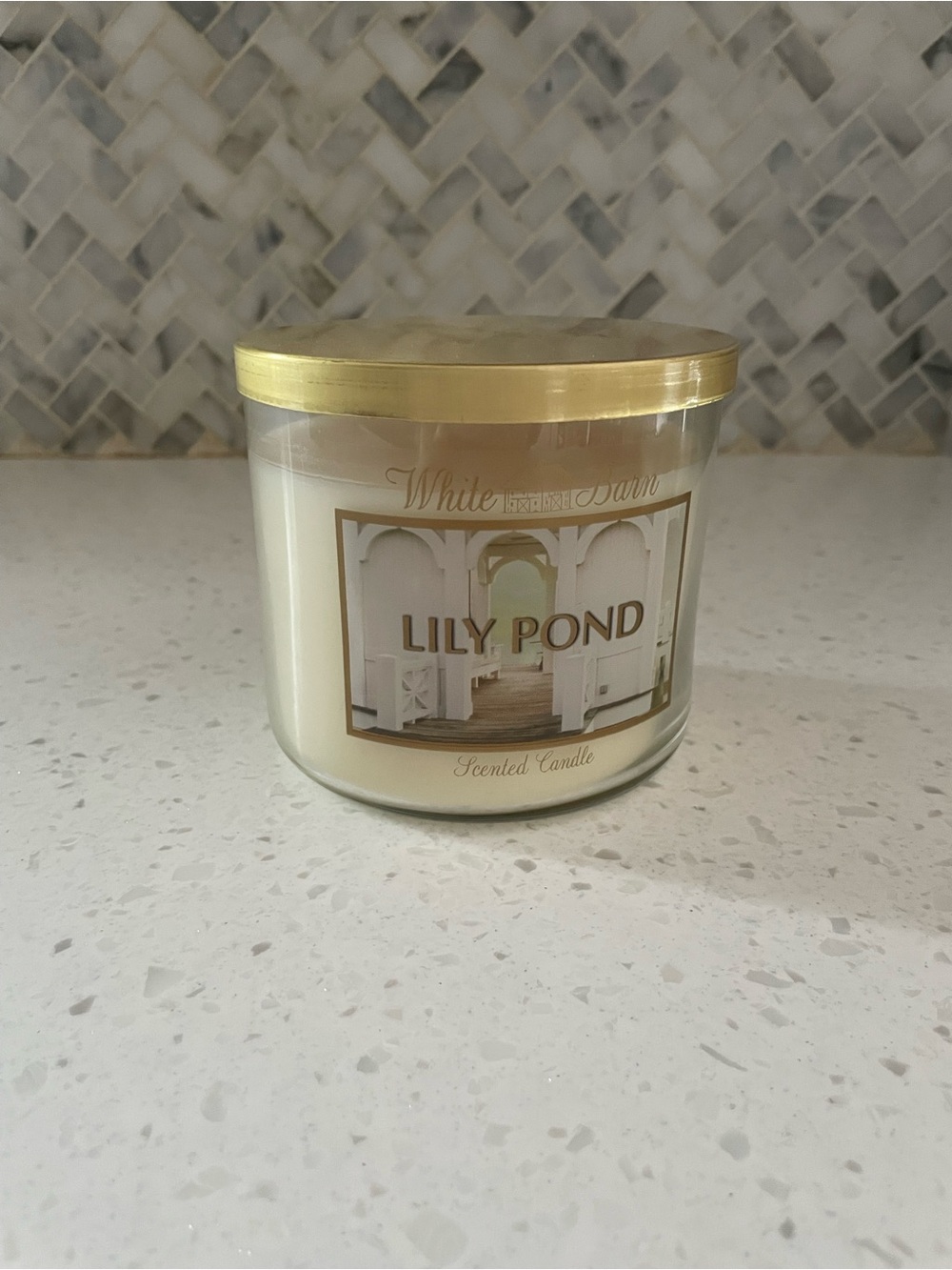 New Bath & Body Works White Barn LILY POND Scented 3-wick Large Jar Candle